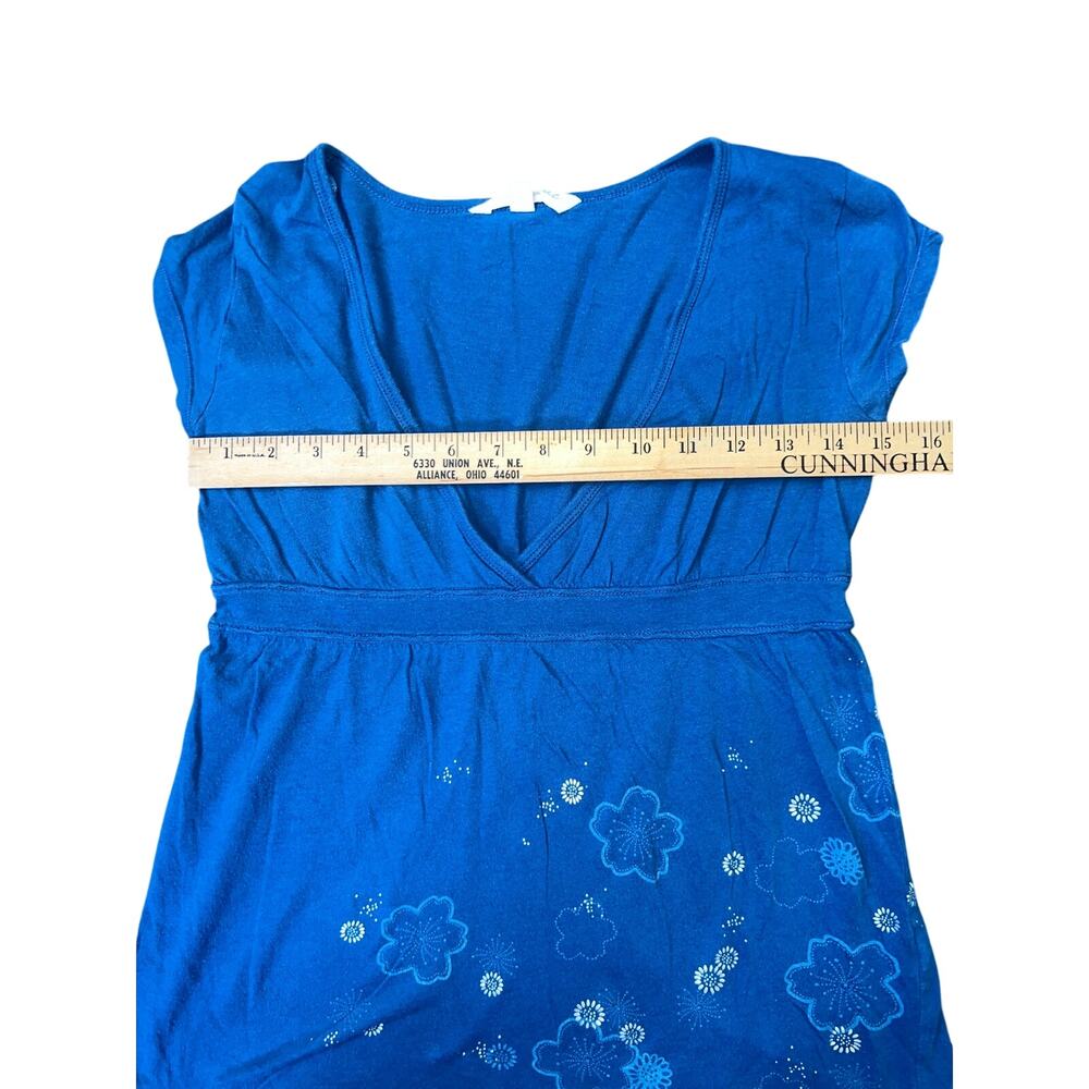 Y2K Aeropostale blue whimsy v-neck baby doll top size small - Picture 6 of 9